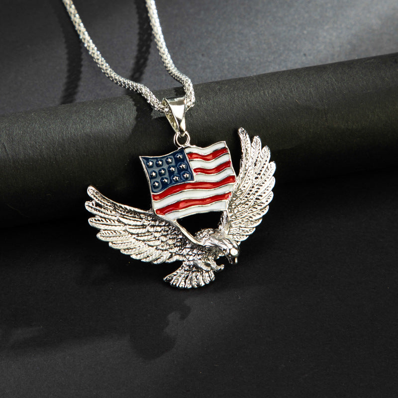 Wholesale Gold Plated American Flag Eagle Alloy Necklaces